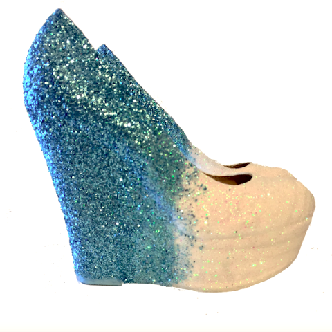 baby blue wedge heels