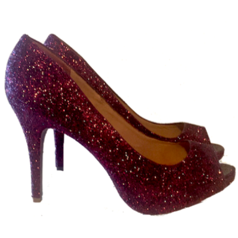 maroon glitter shoes