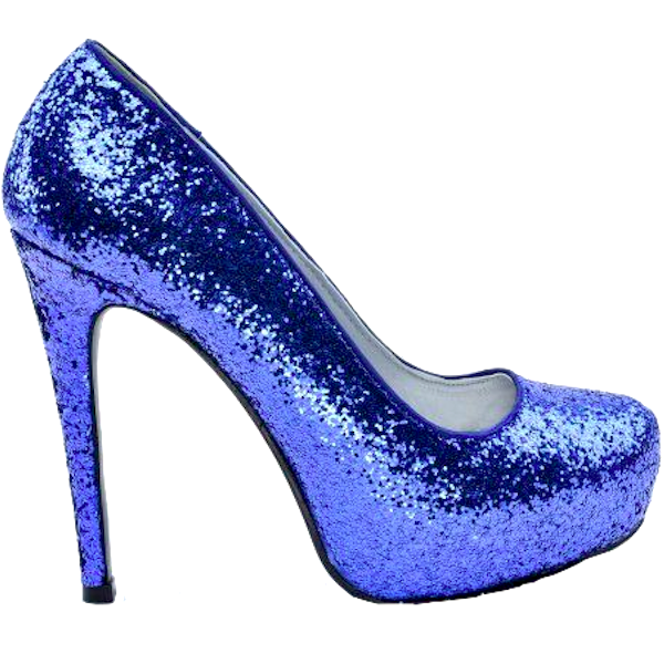 blue low heels
