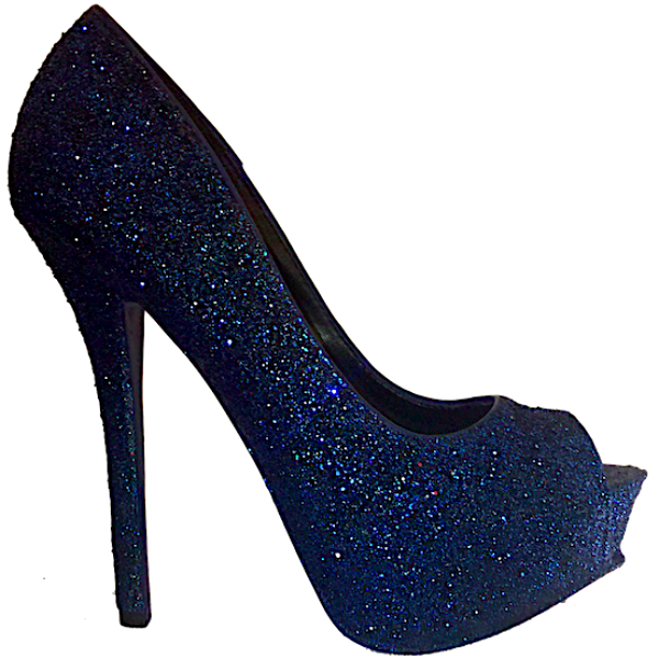 peep toe glitter heels