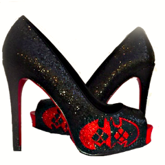 black and red shoes heels