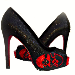 black glitter red bottoms