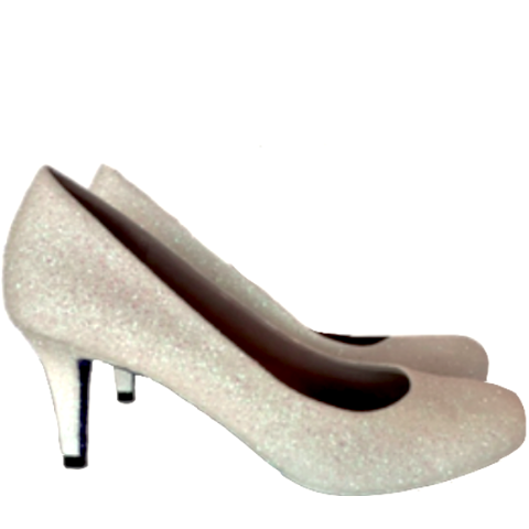 Women's Sparkly White or Ivory Heels 