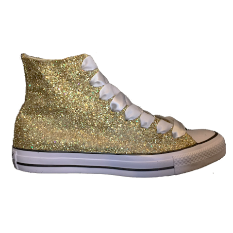 converse gold glitter shoes