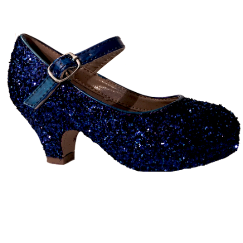 girls navy sparkly shoes