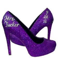 purple prom heels