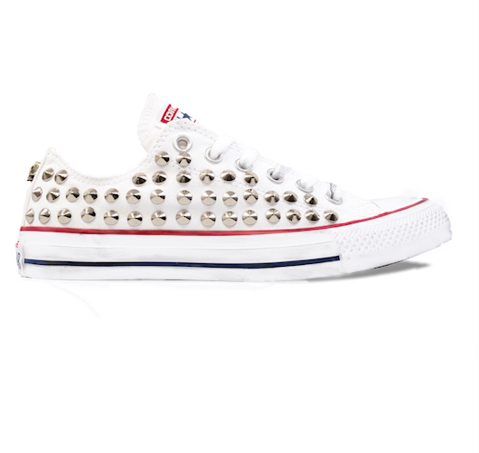 white studded sneakers