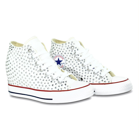 white bling tennis shoes