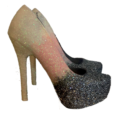 silver sparkly prom shoes