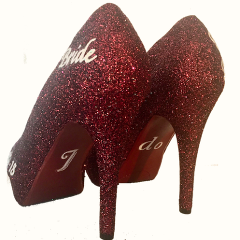 wine red wedding shoes