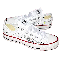 Women's Converse All Star Chucks Crystal Bling Sneakers Shoes wedding –  Glitter Shoe Co