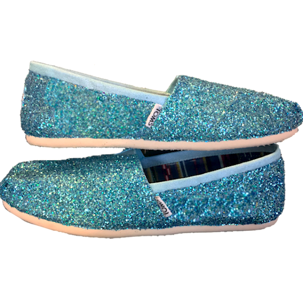 Sparkly Glitter Toms Cinderella Blue 