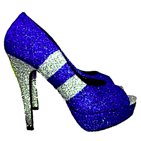 blue and silver heels