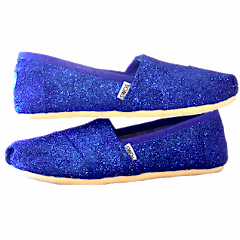 Women's sparkly Glitter Toms Royal Blue 