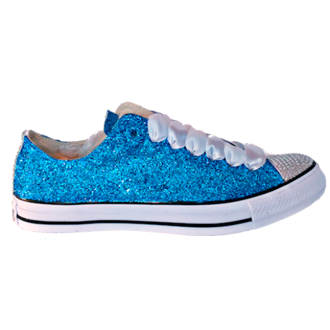 converse blue sparkle shoes