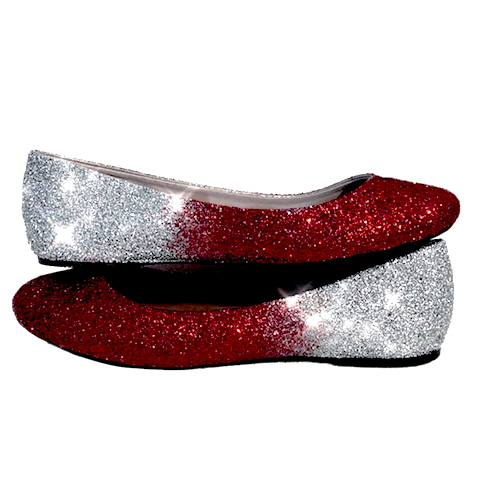 red sparkly ballet shoes