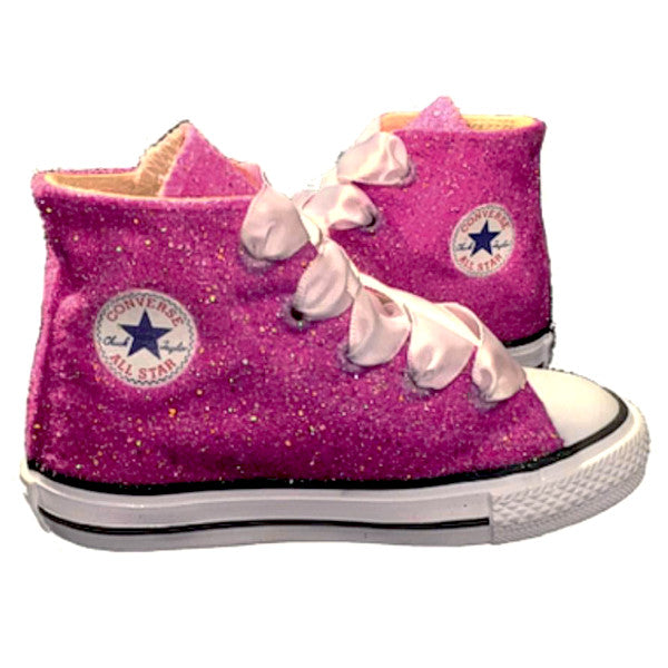 pink sparkle converse toddler | Sale 
