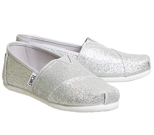 toms shoes silver womens glitter