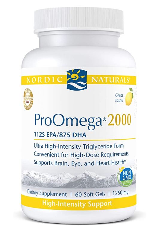 Nordic Naturals ProOmega 2000, Lemon Flavor - 2150 mg Omega-3 - 60 Soft Gels - Ultra High-Potency Fish Oil - EPA & DHA - Promotes Brain, Eye, Heart, & Immune Health