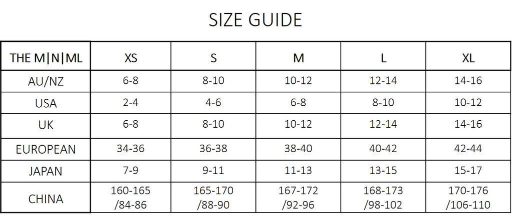Sizing, THE M, N