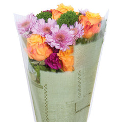 Burlap-Look Bouquet Sleeves (Green Large)