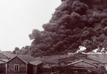 Barentsburg Burning During World War 2