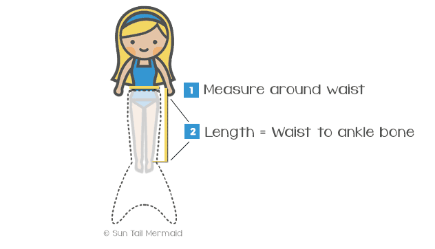 children mermaid tail sizes