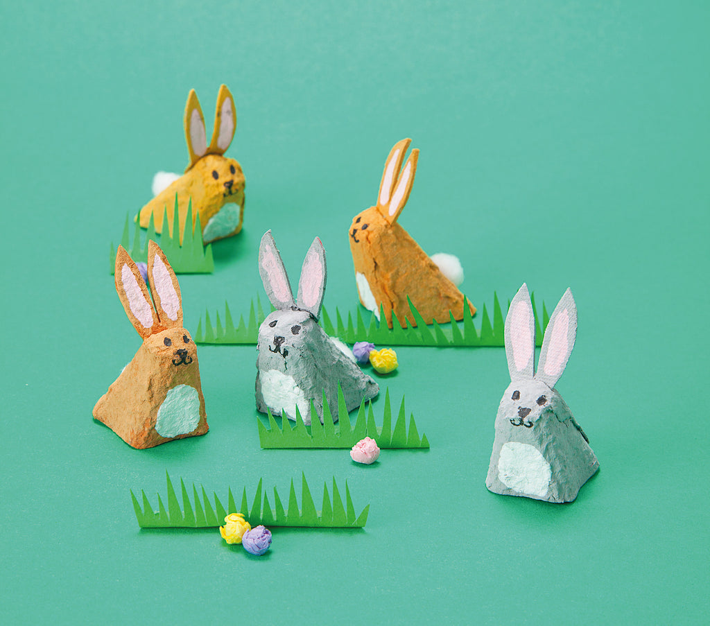 Egg carton Easter bunny rabbits 