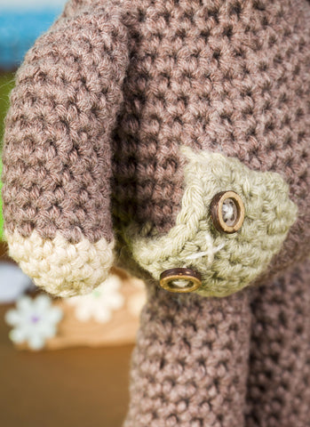 Brindley Bear Crochet Pocket close up