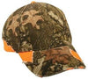 Frayed Camo Cap with Solid Color in Blaze