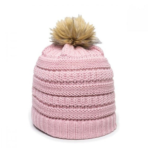 Rose Gold Faux Fur Beanie