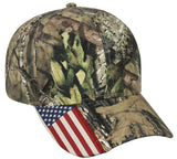 Mossy Oak Camo with Flag Accent on Visor