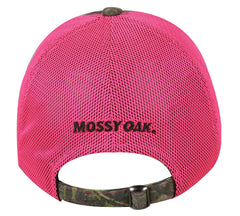 Back of Mossy Oak Pink Mesh Ladies Camo Hat