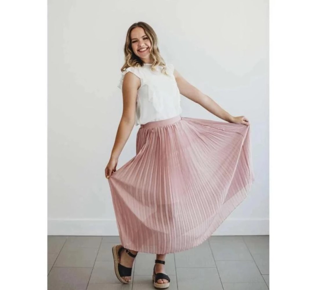 mauve maxi skirt