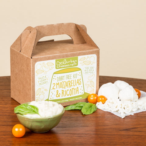 Urban Cheesecraft kickstarter kit Dairy Free Mozzarella and RIcotta cheese kit