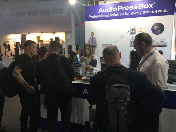 AudioPressBox and customers at Prolight+sound 2017 exhibition in Frankfurt