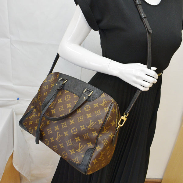 LOUIS VUITTON Monogram Black Brown Retiro Speedy Shoulder Bag Strap  Authentic LV