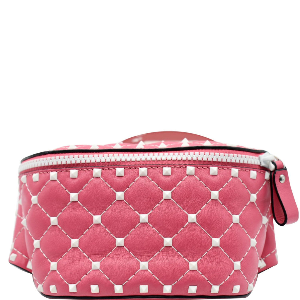 VALENTINO Free Rockstud Spike Leather Belt Bag Pink - 15% OFF