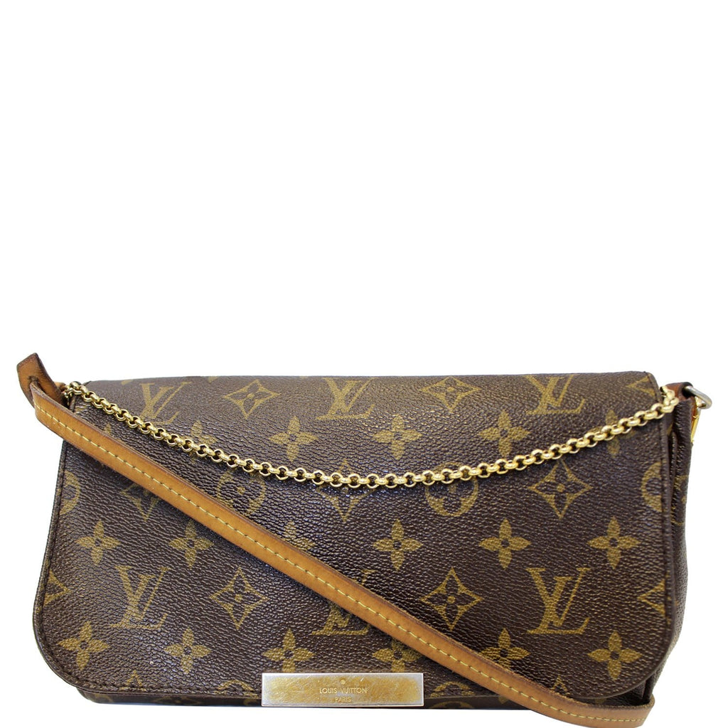 LOUIS VUITTON Favorite MM Monogram Canvas Crossbody Bag Brown