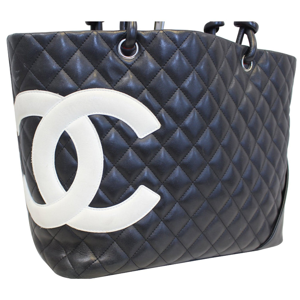 CHANEL Cambon Black CalfSkin Leather Large Tote BagUS