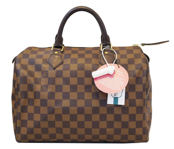 Authentic Louis Vuitton Damier Ebene Speedy 30 Handbag E2860