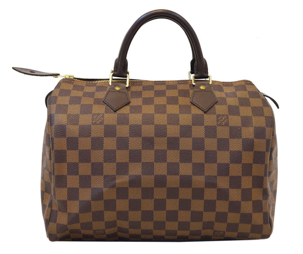 Authentic Louis Vuitton Damier Ebene Speedy 30 Handbag E2860