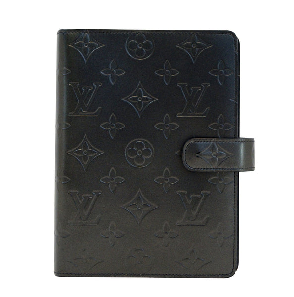 Louis Vuitton Monogram Mat Agenda MM Day Planner Cover Black