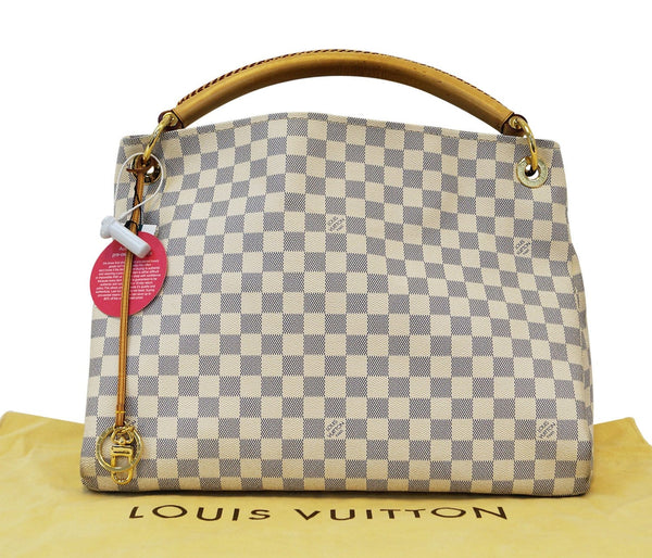 Authentic LOUIS VUITTON Damier Azur Artsy MM White Shoulder Bag E2897