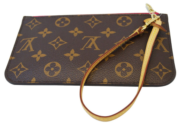 Authentic LOUIS VUITTON Monogram Neverfull MM Pochette Wristlet Clutch