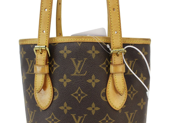 Authentic LOUIS VUITTON Monogram Canvas Bucket PM Shoulder Bag TT1545