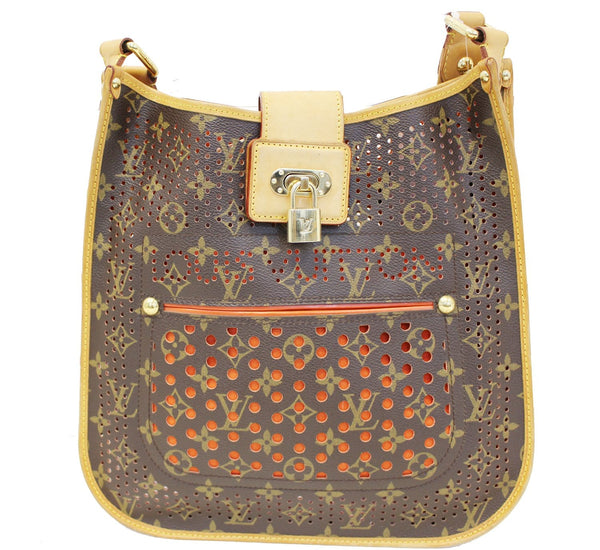 LOUIS VUITTON Orange Monogram Perforated Musette Bag