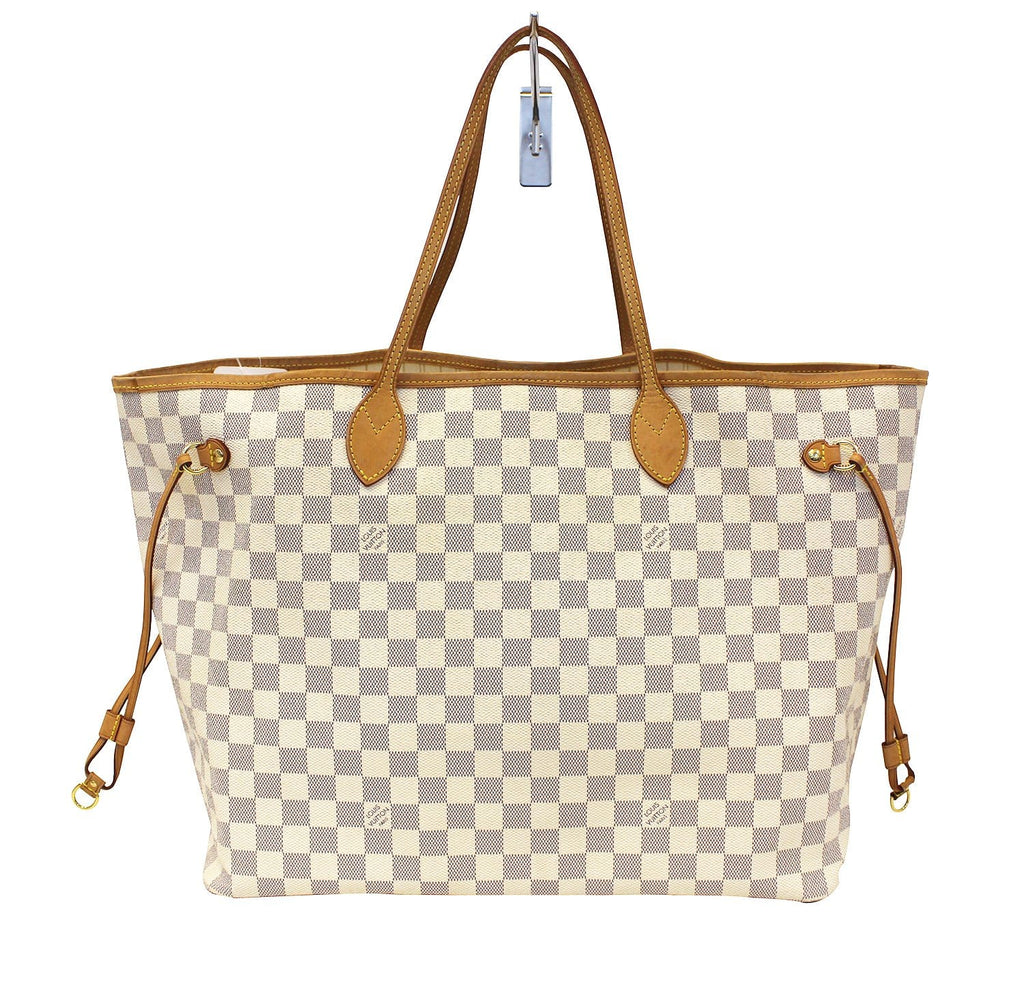 LOUIS VUITTON Damier Azur Neverfull GM White Tote Bag