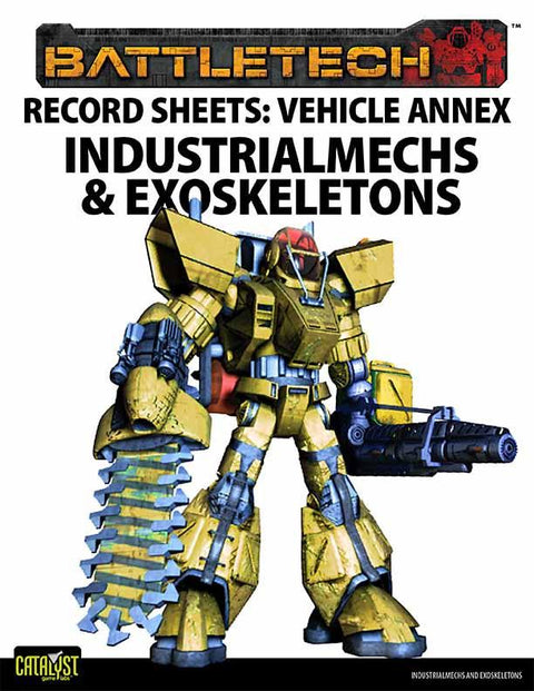 Record Sheets: Vehicle Annex, IndustrialMechs & Exoskeletons