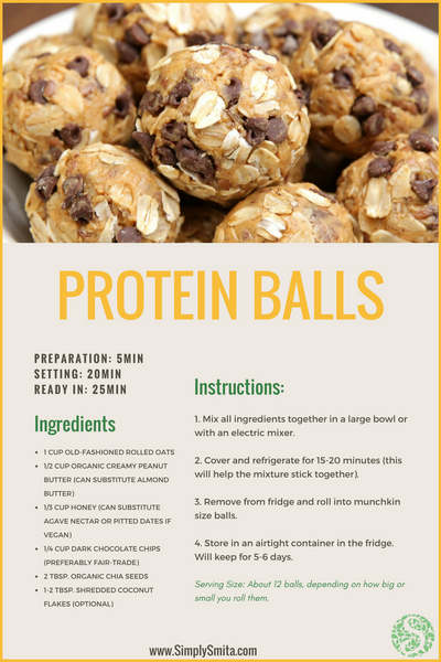 Protein Balls Recipe Infographic - Simply Smita Blog